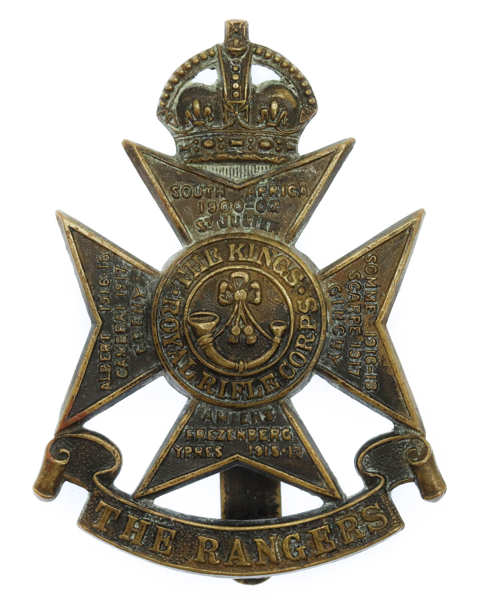 12th London Regiment (The Rangers) Cap Badge - King's  Crown