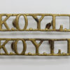 Pair of King's Own Yorkshire Light Infantry (K.O.Y.L.I.) Shoulder Titles