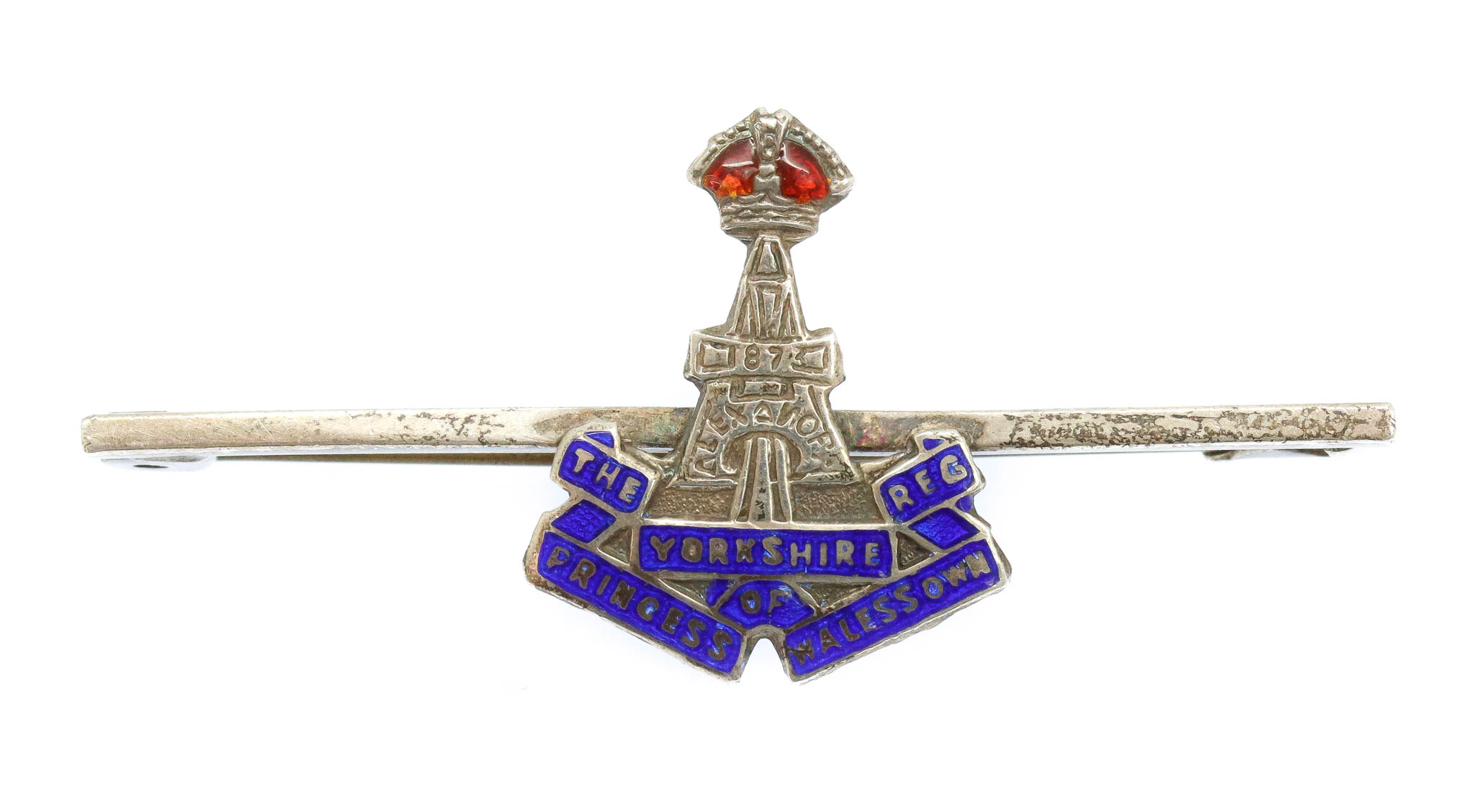 Yorkshire Regiment (Green Howards) Silver & Enamel Sweetheart Brooch