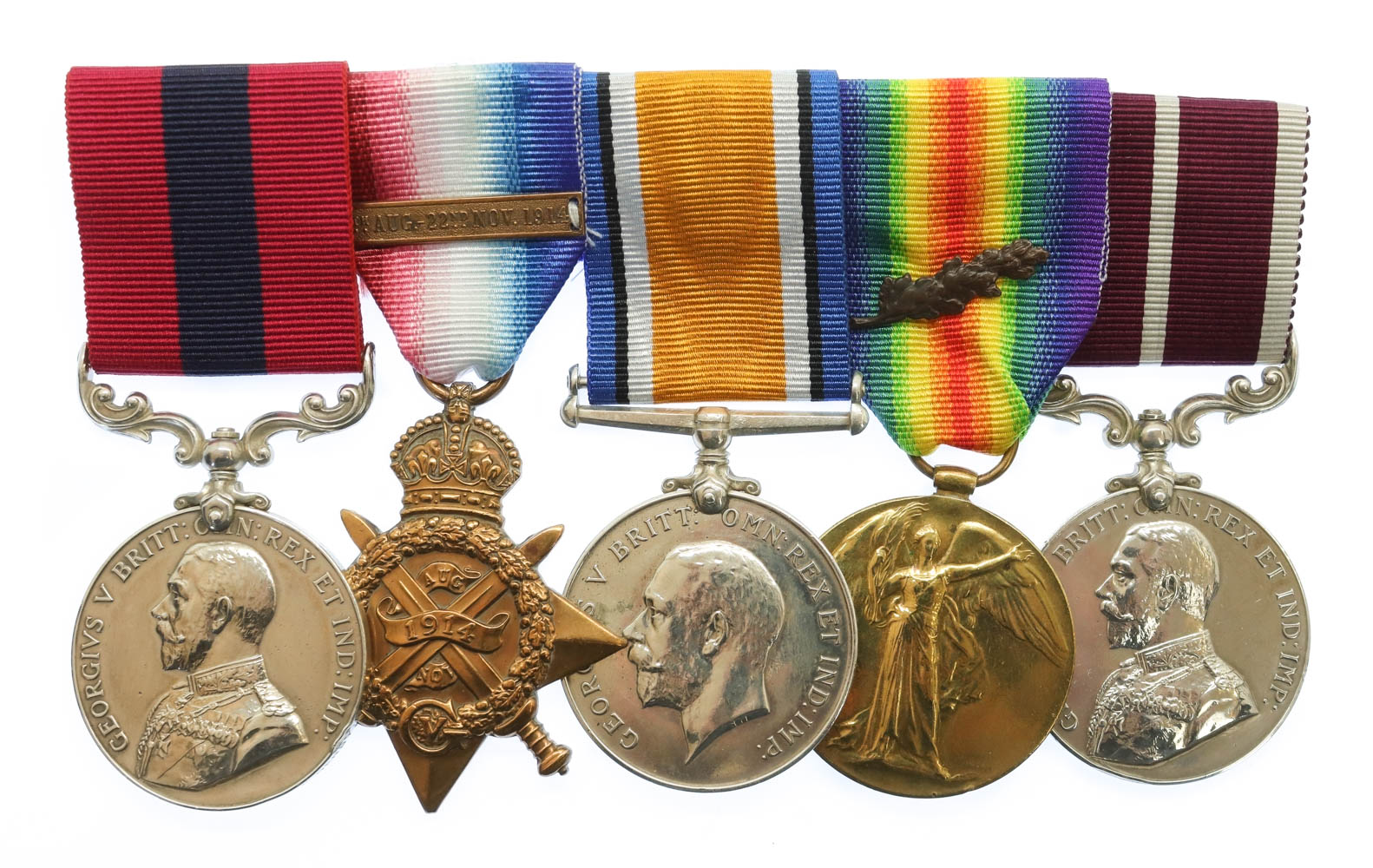 WW1 Distinguished Conduct Medal and Meritorious Service Medal Group of Five - Sjt. W. Spick, 2nd Bn. Nottinghamshire & Derbyshire Regiment (Sherwood Foresters)