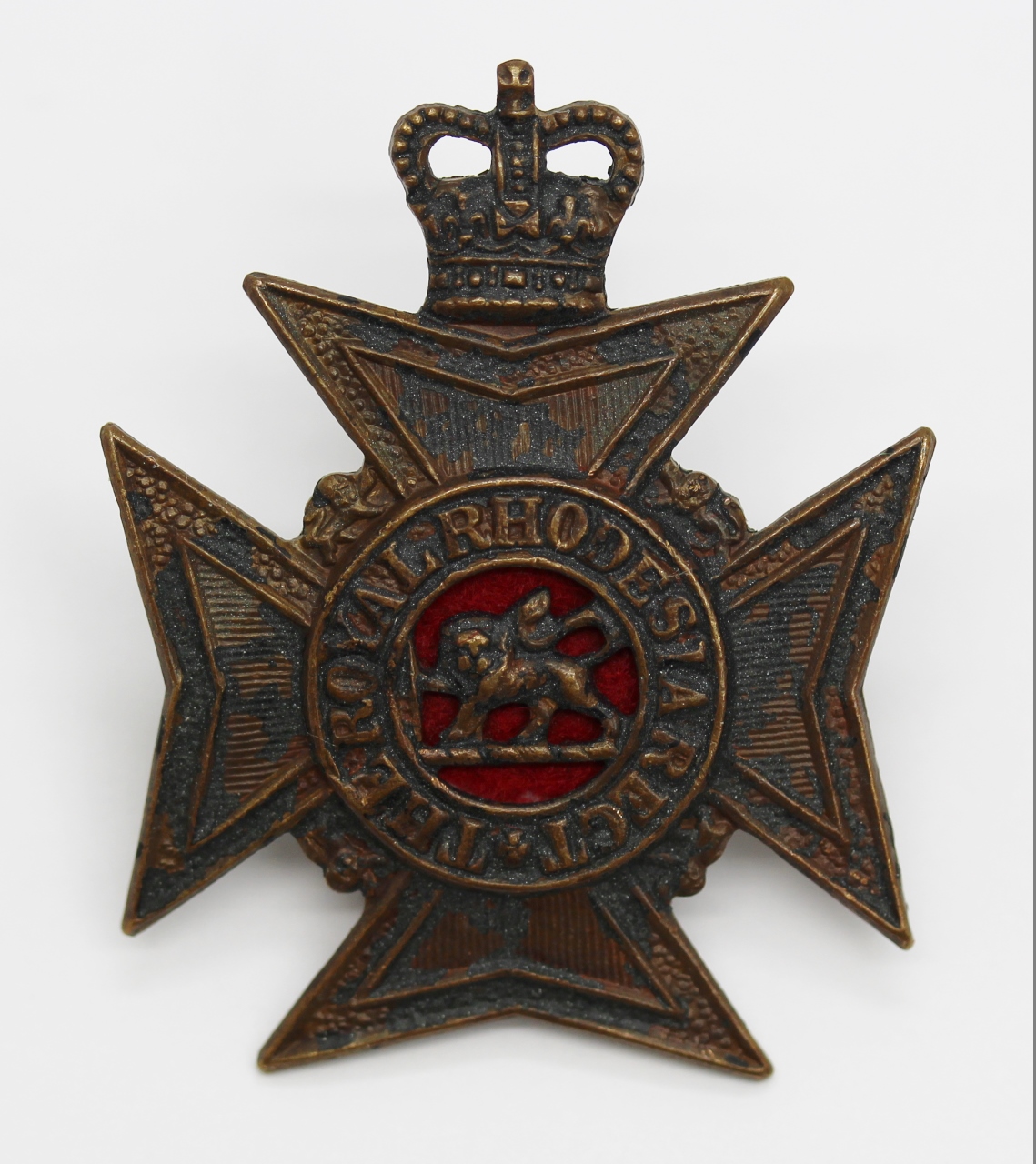 Royal Rhodesia Regiment Cap Badge - Queen's Crown