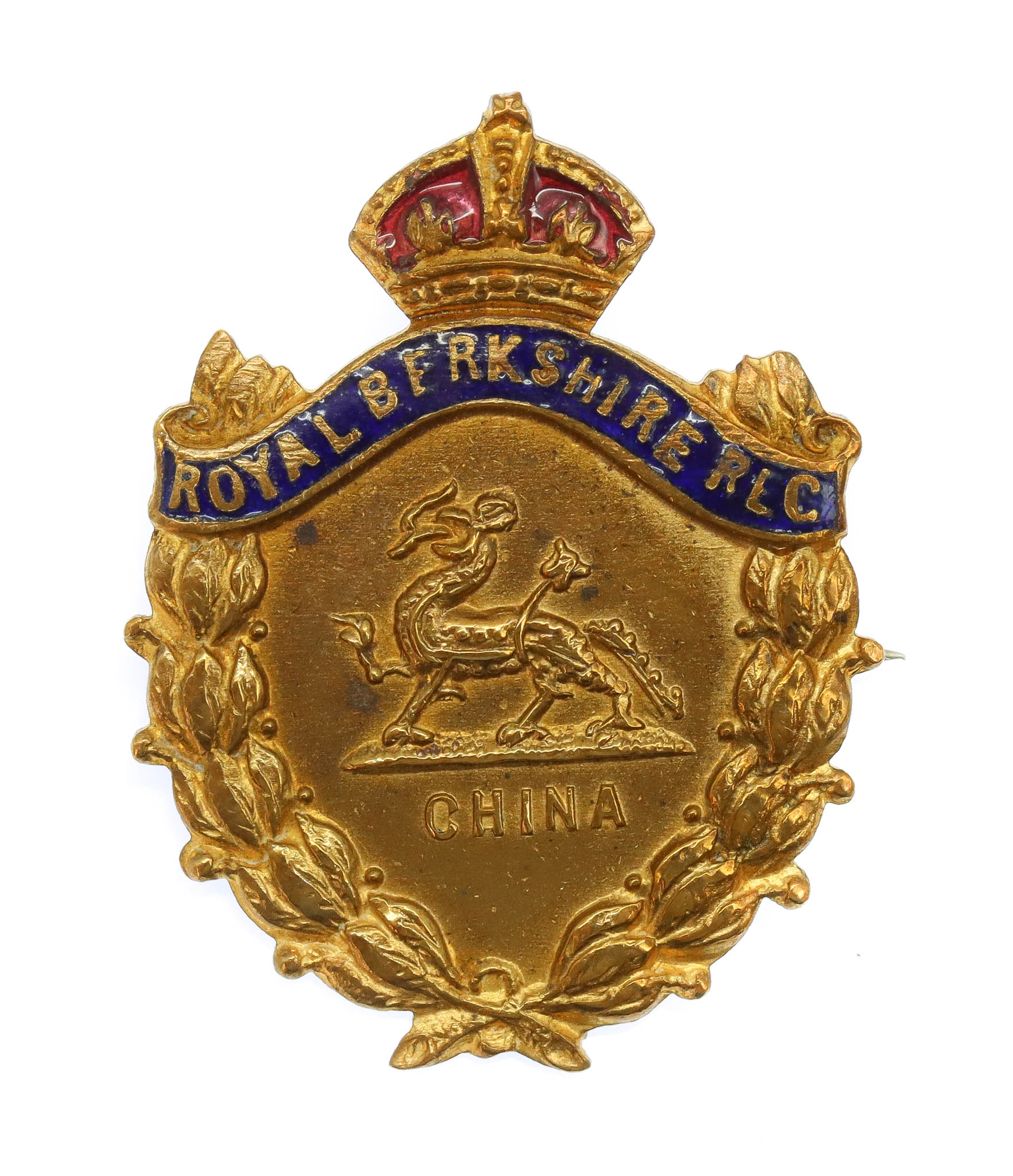 Royal Berkshire Regiment Brass & Enamel Sweetheart Brooch