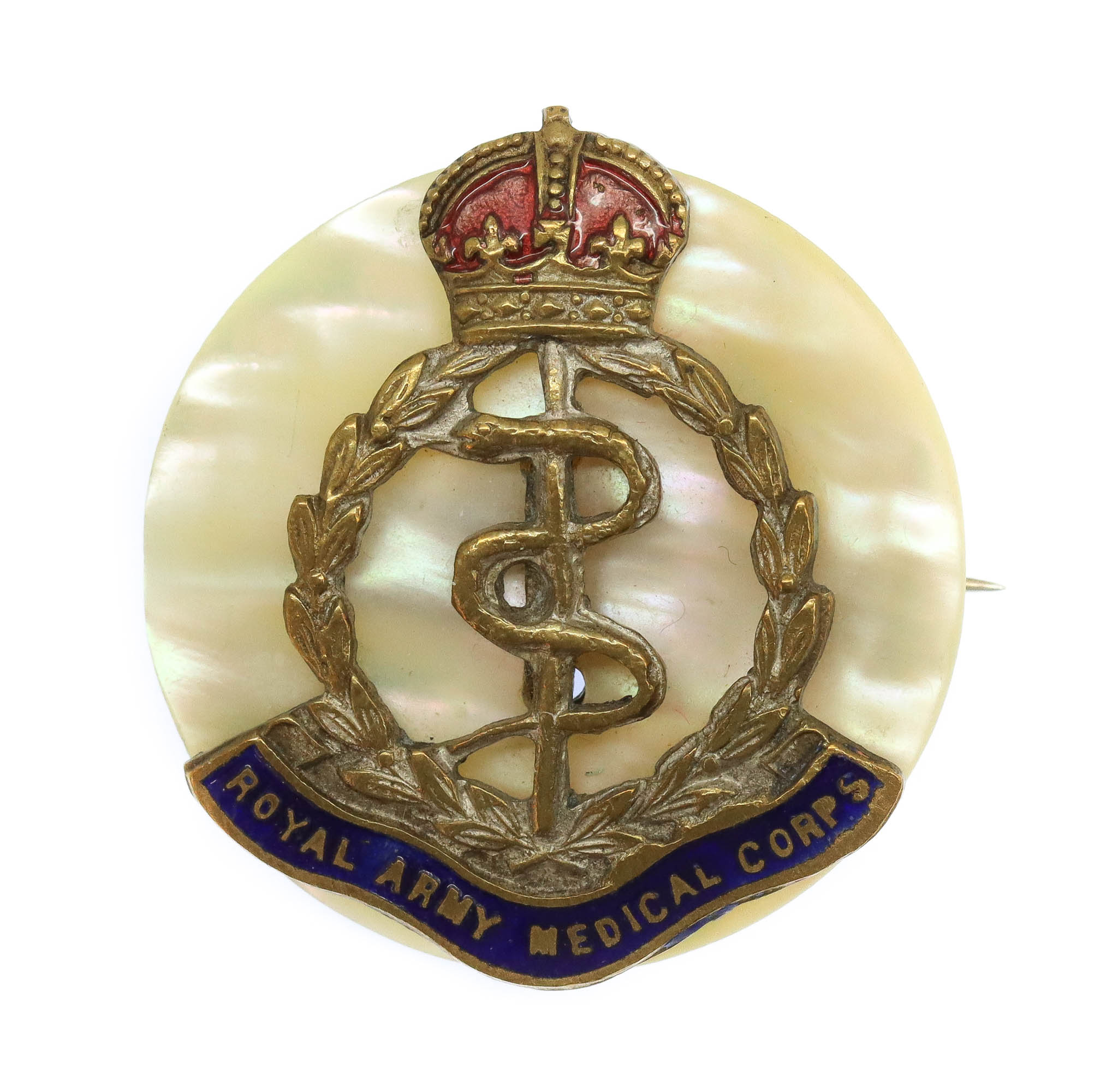 Royal Army Medical Corps (R.A.M.C.) Sweetheart Brooch - King's Crown