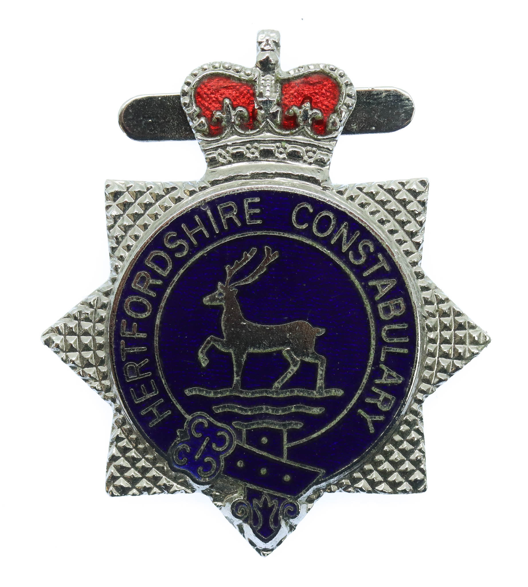 Hertfordshire Constabulary Enamelled Warrant Card Badge