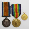 WW1 British War & Victory Medal Pair with Hallmarked Silver LMS Railway Ambulance Centre Medallion - Pte. J. Till, Royal Army Medical Corps & Royal Engineers (Railways)