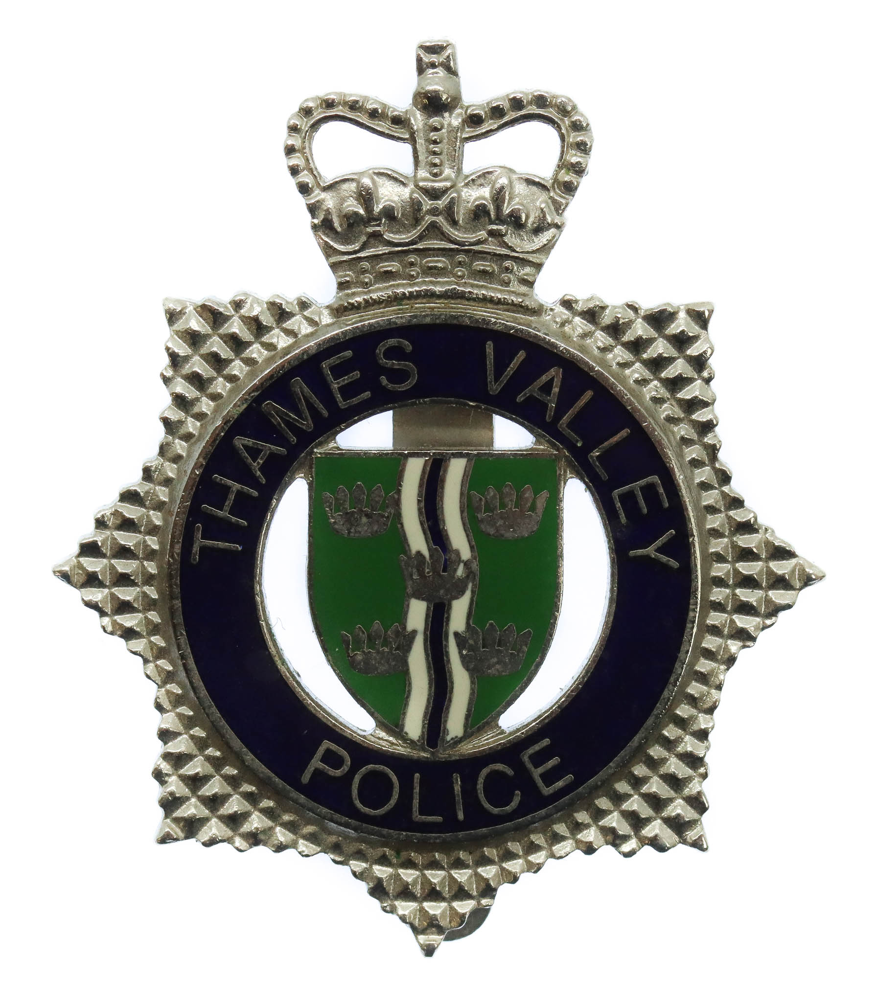 Thames Valley Police Enamelled Cap Badge - Queen's Crown