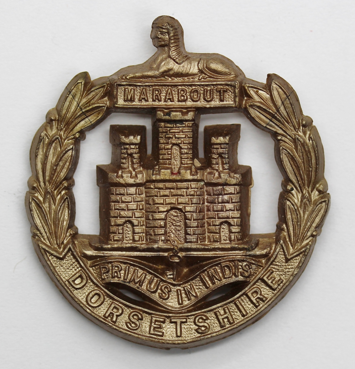 Dorsetshire Regiment WW2 Plastic Economy Cap Badge