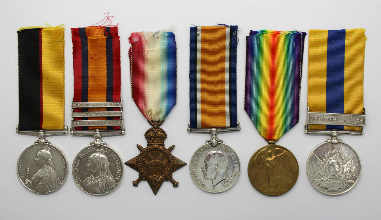Queen's Sudan Medal, QSA (3 Clasps), WW1 1914-15 Star Trio and Khedives Sudan Clasp - Khartoum) Medal Group of Six - Pte. - A.Sjt. W. Preston, Grenadier Guards & Royal Fusiliers