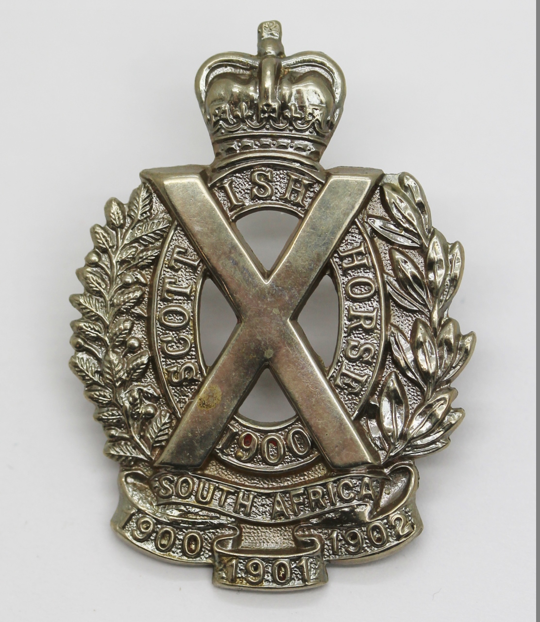 Scottish Horse Yeomanry Cap Badge (White Metal)