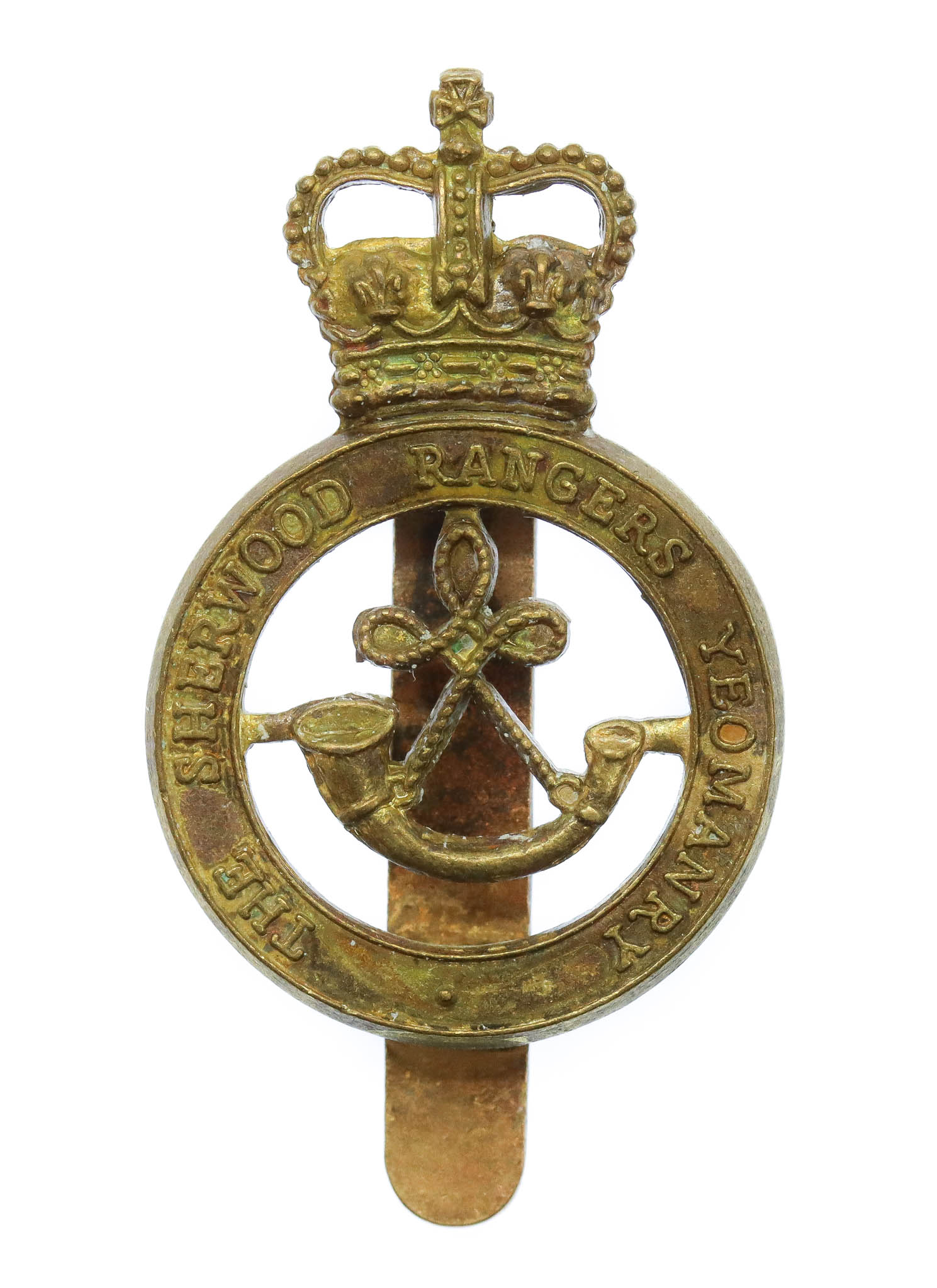 The Sherwood Rangers Yeomanry Cap Badge - Queen's  Crown