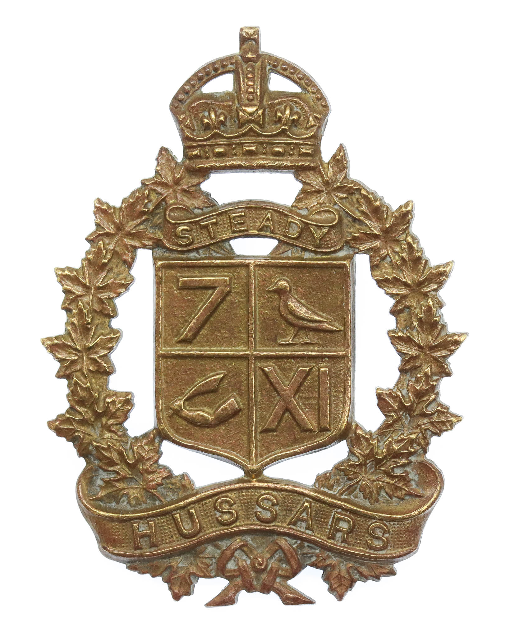 Canadian 7th/11th Hussars Cap Badge - King's Crown