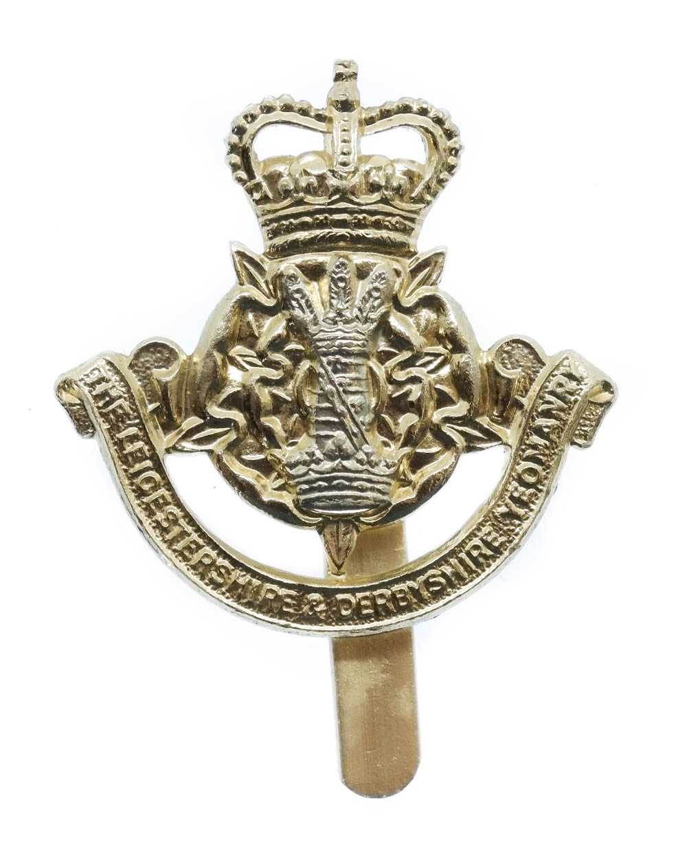 Leicestershire & Derbyshire Yeomanry Anodised (Staybrite) Cap Badge