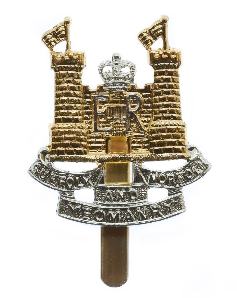 Suffolk & Norfolk Yeomanry Anodised (Staybrite) Cap Badge