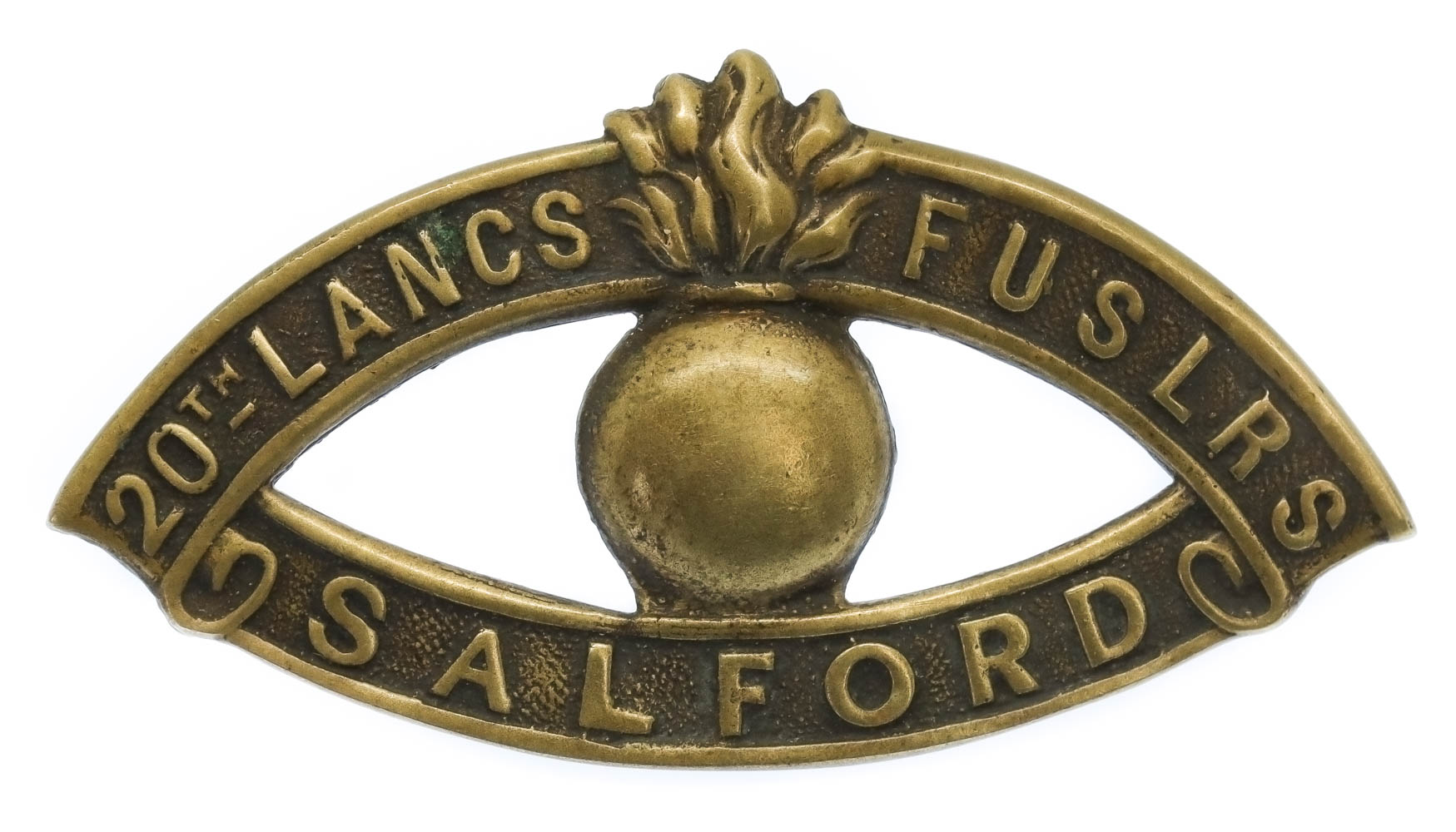 WWI 20th (Salford Pals) Bn. Lancashire Fusiliers (20TH LANCS FUSLRS/SALFORD) Shoulder Title