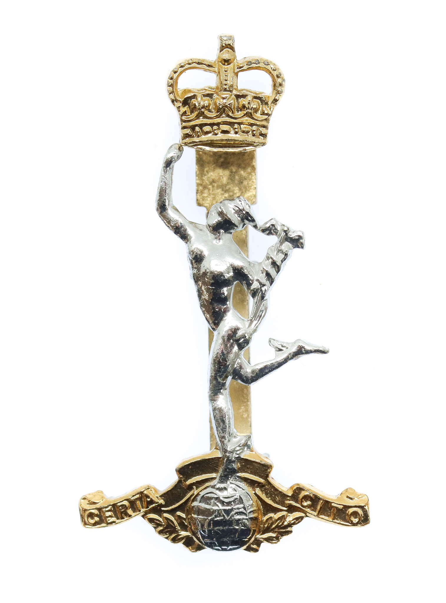 Scarce Royal Signals Early Anodised (Staybrite) Cap Badge