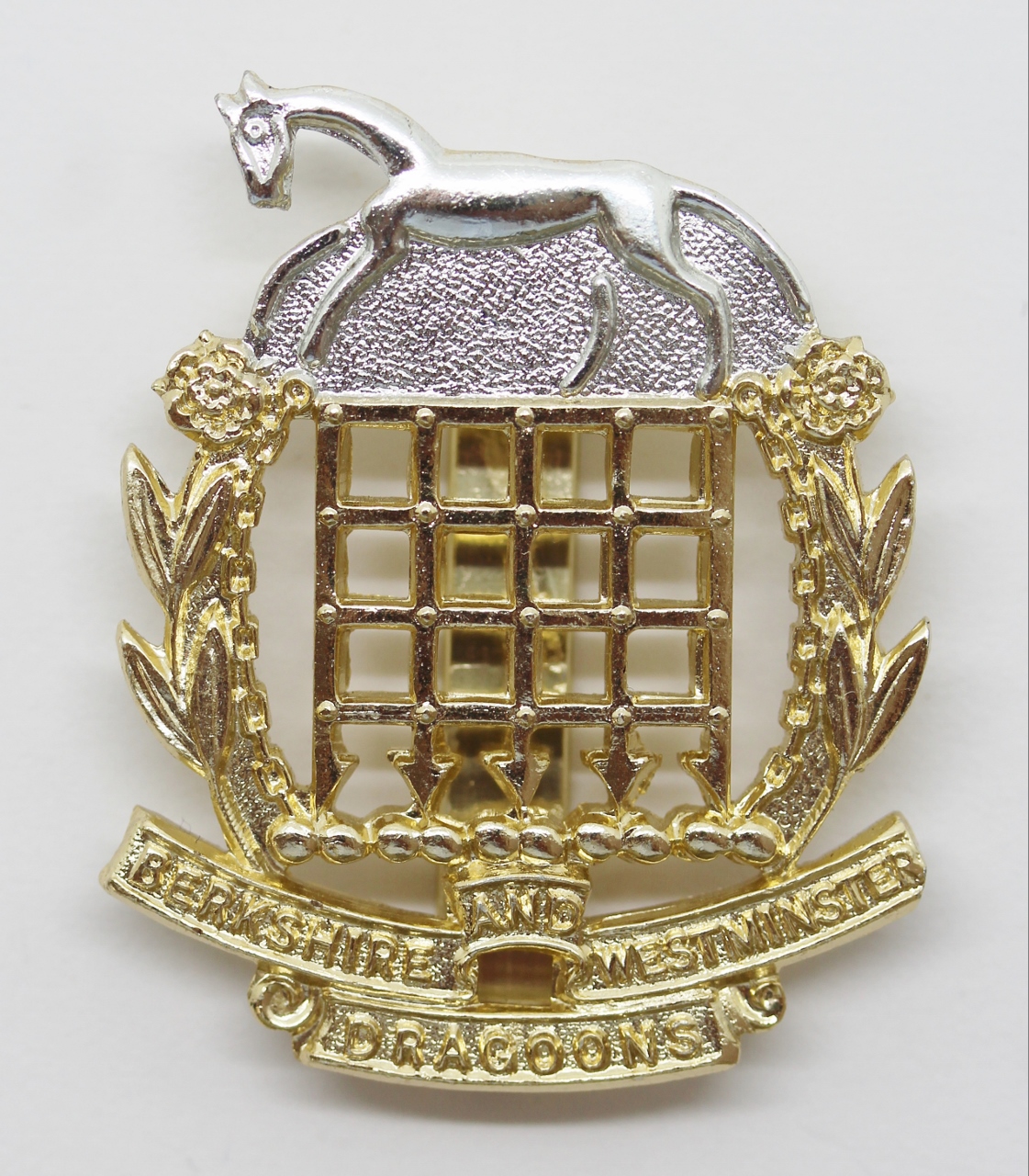 Berkshire & Westminster Dragoons Anodised (Staybrite) Cap Badge