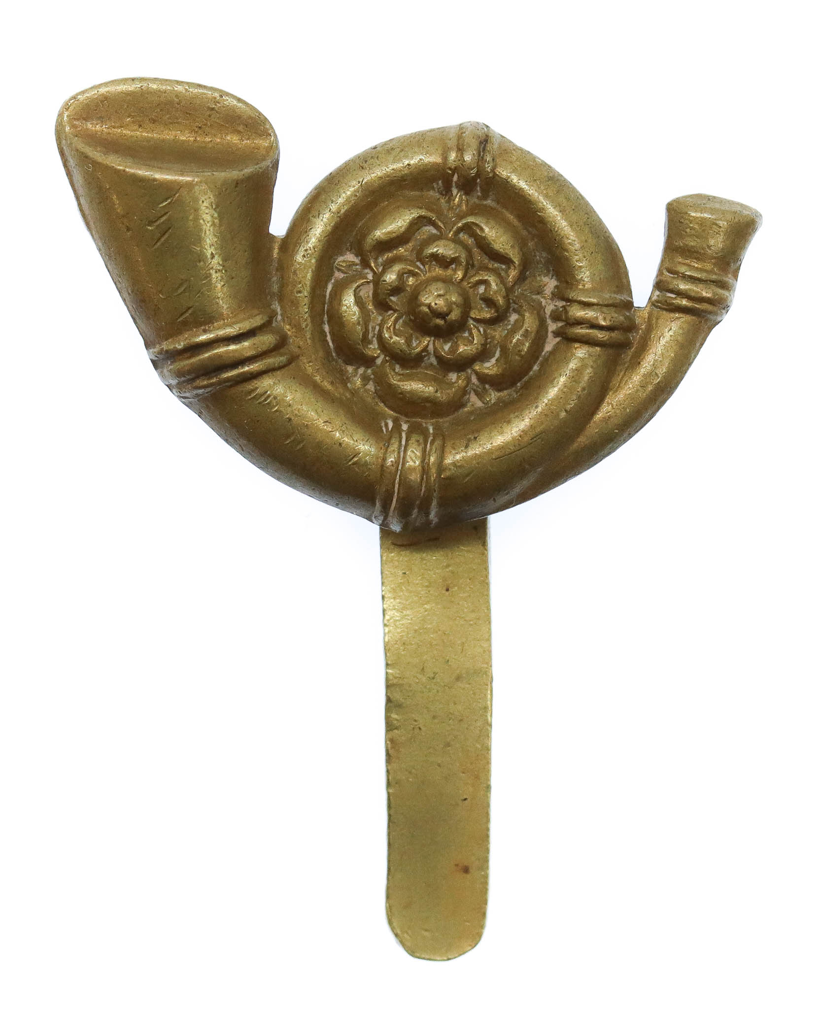 King's Own Yorkshire Light Infantry (K.O.Y.L.I.) WWI All Brass Cap Badge