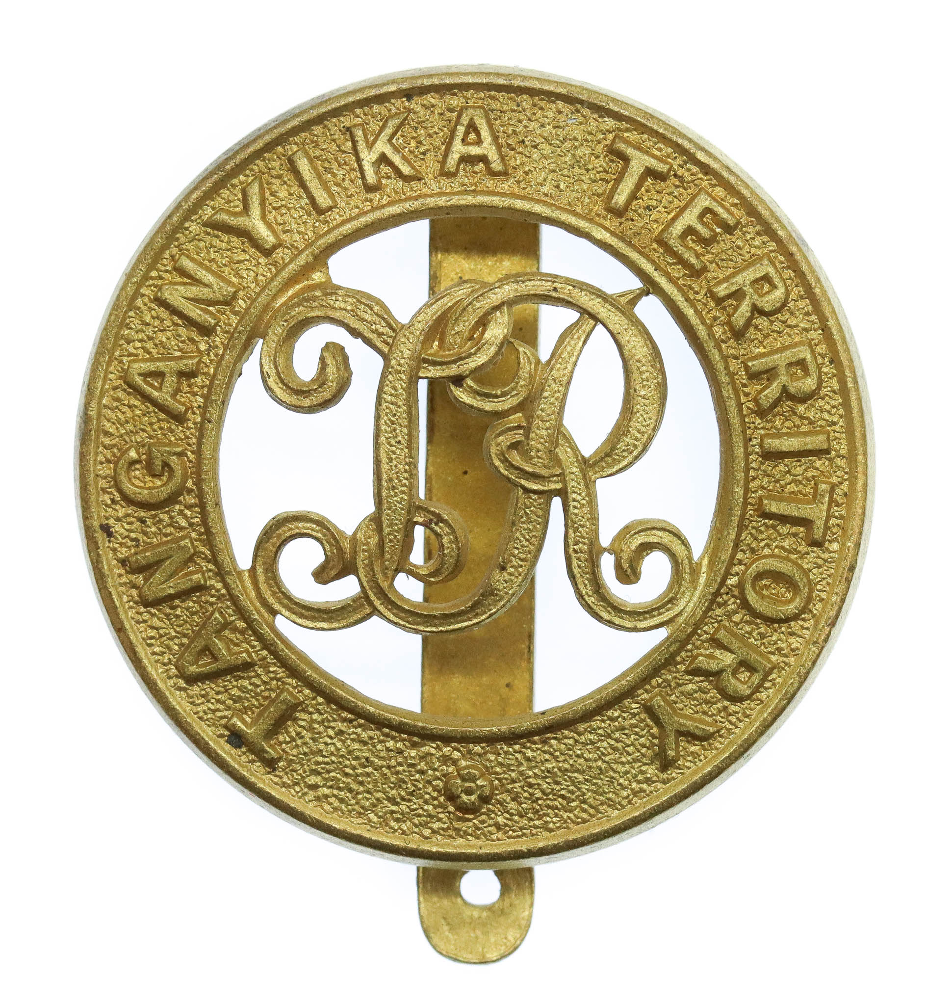 Rare Tanganyika Territory Territorial Reserve, 6th King's African Rifles Officer's Gilt Pagri Badge