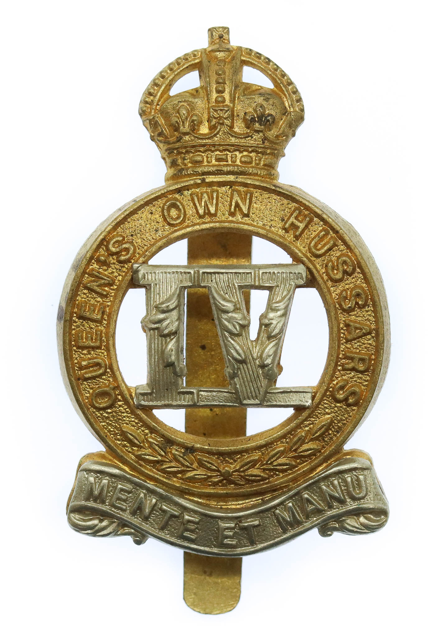 4th Queen's Own Hussars Cap Badge - King's Crown