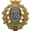 Canadian 12th Armoured Regiment of Canada Cap Badge - Queen's Crown