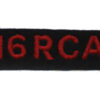 16th Royal Canadian Artillery (16 RCA) Cloth Shoulder Title