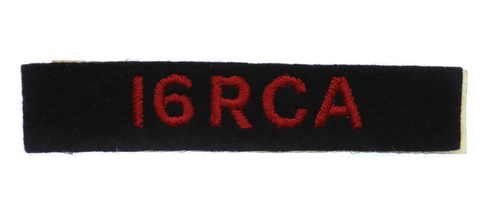 16th Royal Canadian Artillery (16 RCA) Cloth Shoulder Title