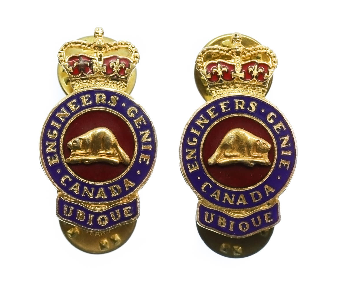 Pair of Canadian Forces Military Engineers Collar Badges