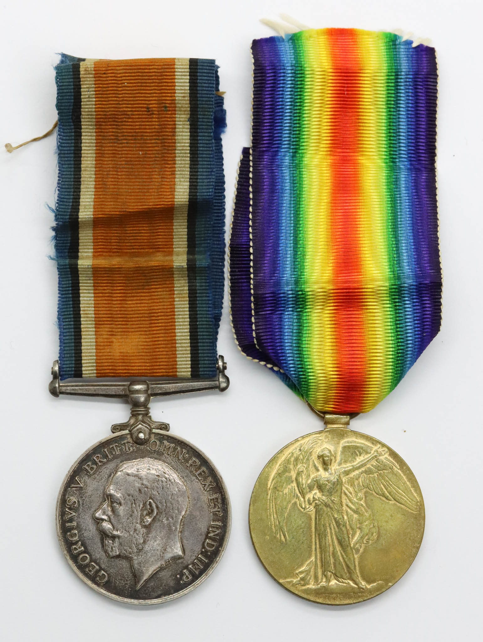 WW1 British War & Victory Medal Pair - Cpl. E. Houghton, Notts & Derby Regiment (Sherwood Foresters) - Wounded
