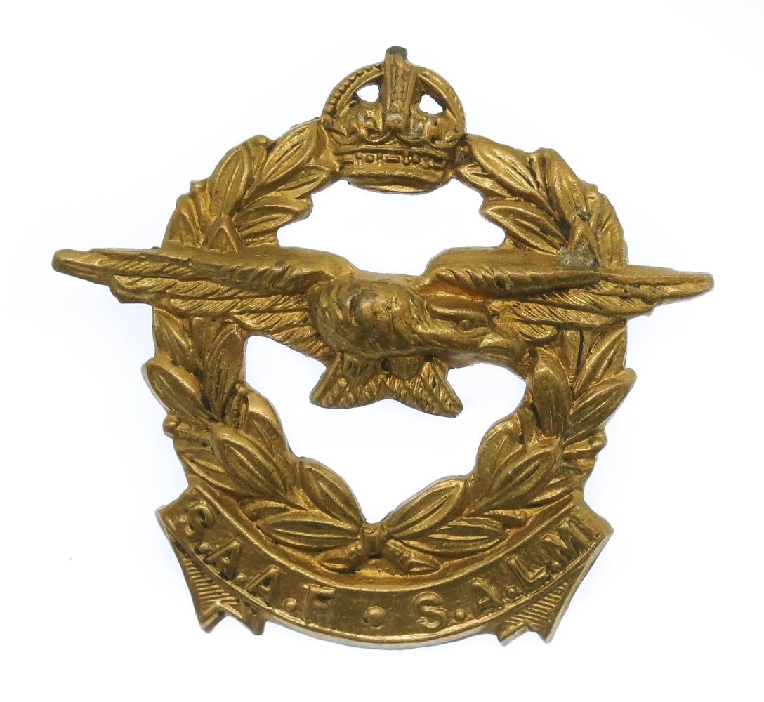 South African Air Force (S.A.A.F. - S.A.L.M.) Collar Badge - King's Crown