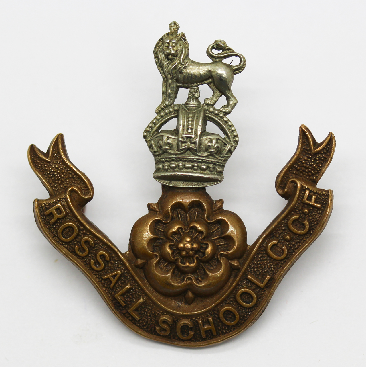 Rossall School C.C.F. Cap Badge - King's Crown
