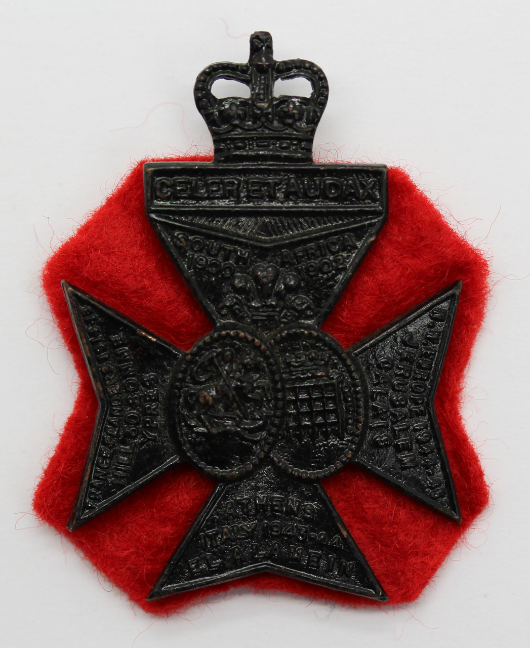 16th London Regiment (Queen's Westminster & Civil Service Rifles) Cap Badge - Queen's Crown