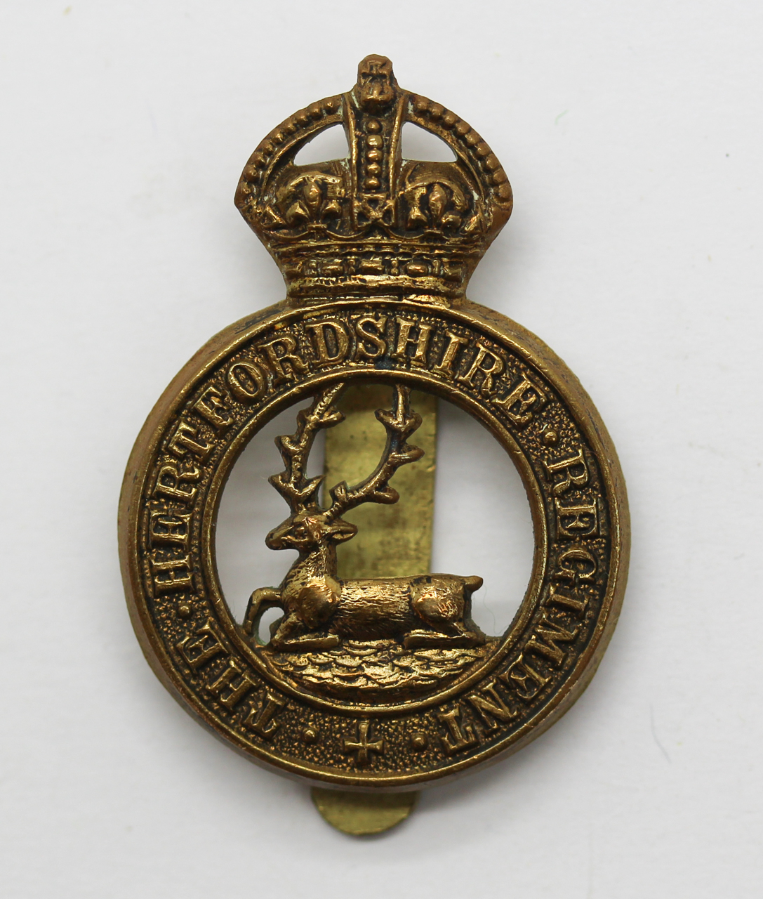 Hertfordshire Regiment Cap Badge - King's Crown