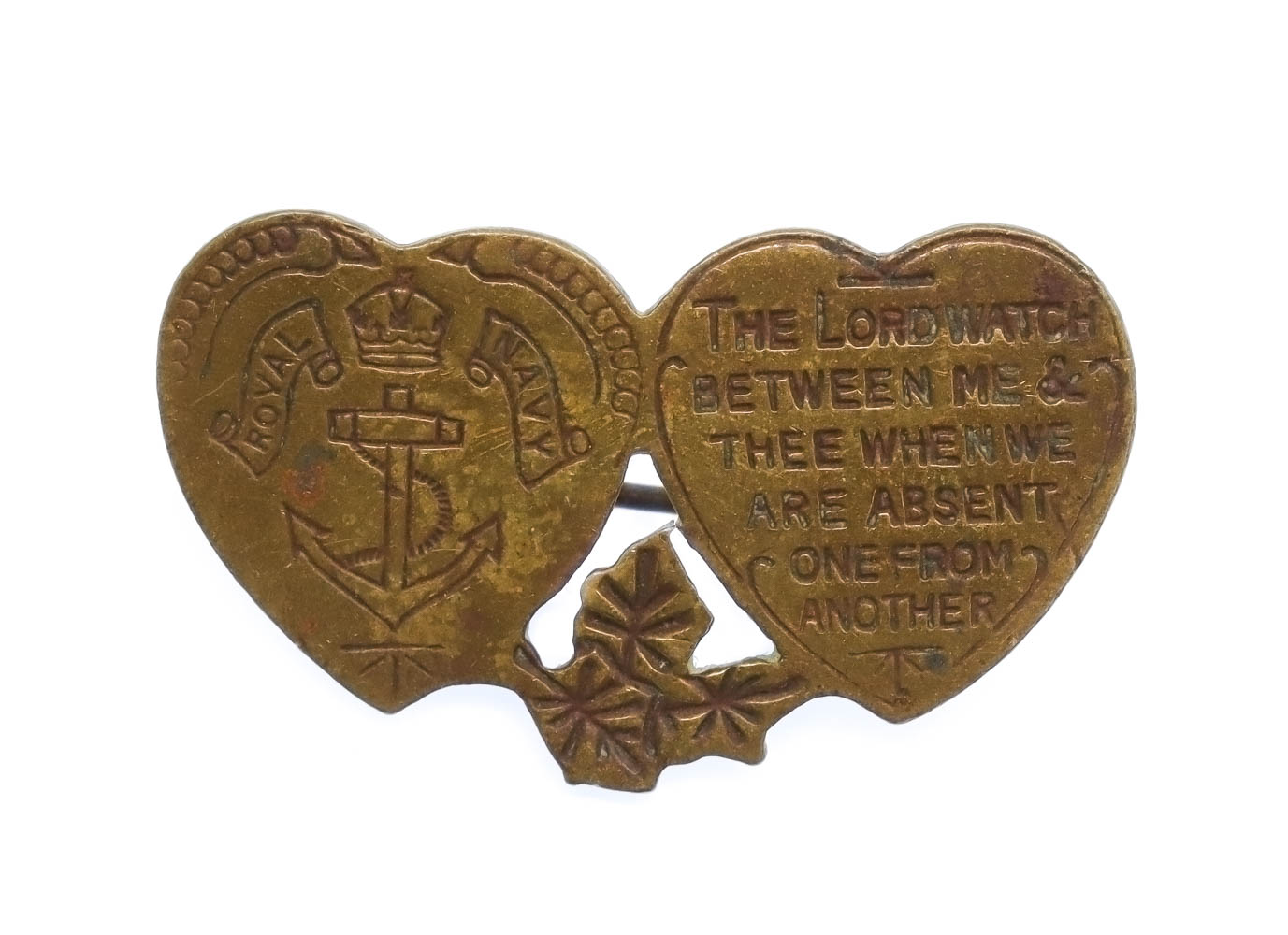 Royal Navy Mizpah Hearts Sweetheart Brooch
