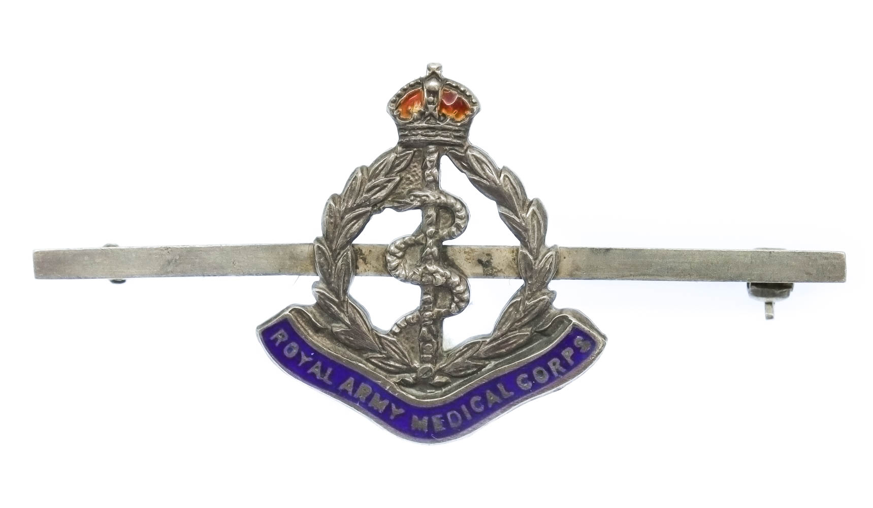 Royal Army Medical Corps (R.A.M.C.) Silver & Enamel Sweetheart Brooch