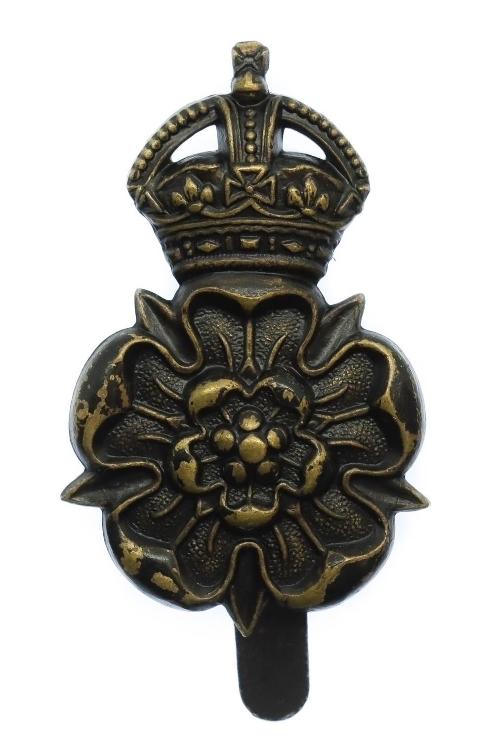 Yorkshire Dragoons Blackened Brass Cap Badge - King's Crown