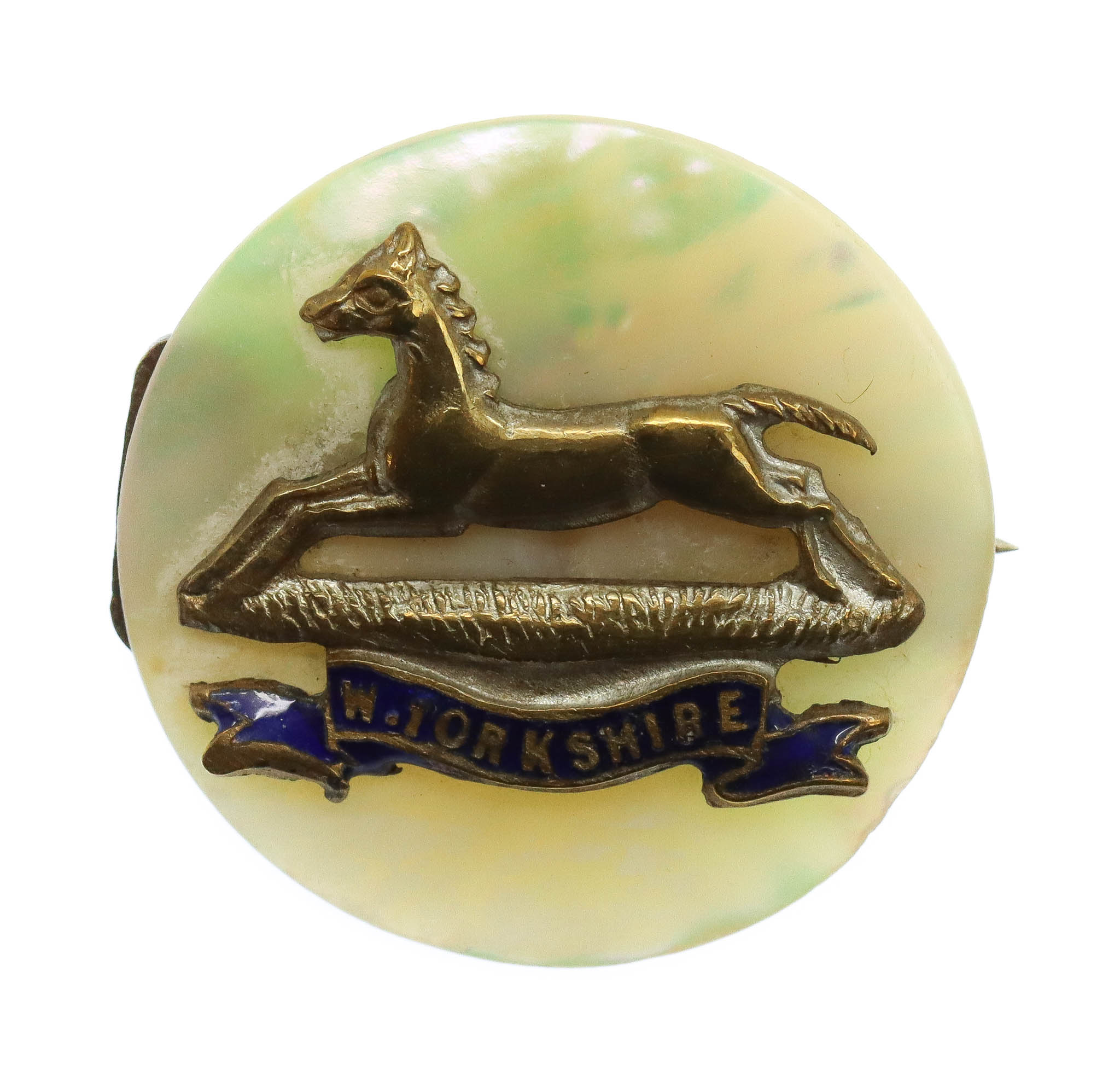 West Yorkshire Regiment Mother of Pearl Sweetheart Brooch
