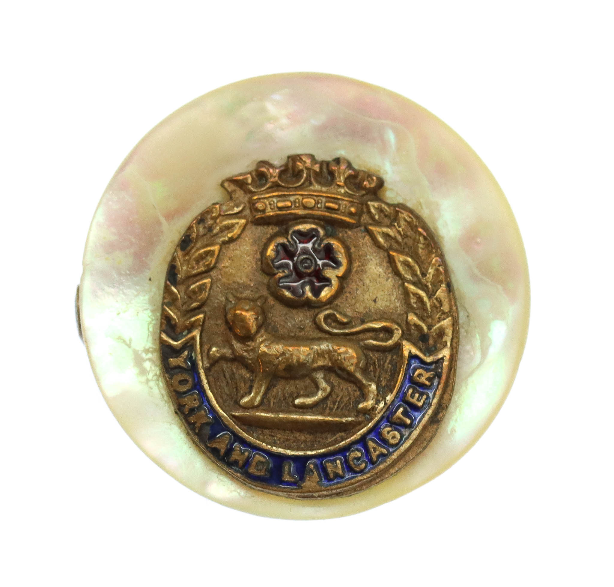 York & Lancaster Regiment Mother of Pearl Sweetheart Brooch