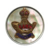 Durham Light Infantry (D.L.I.) Mother of Pearl & Silver Rim Sweetheart Brooch