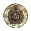 King's Own Scottish Borderers (K.O.S.B.) Mother of Pearl & Silver Rim Sweetheart Brooch