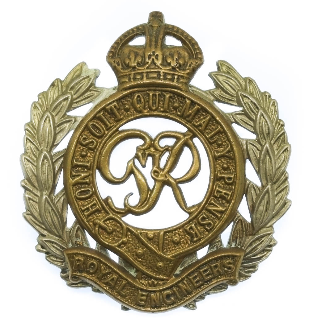 George VI Royal Engineers Bi-Metal Cap Badge