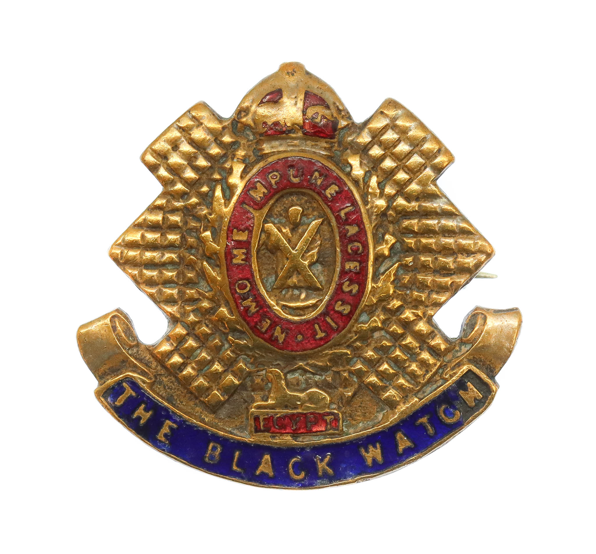 Black Watch (Royal Highlanders) Brass & Enamel Sweetheart Brooch
