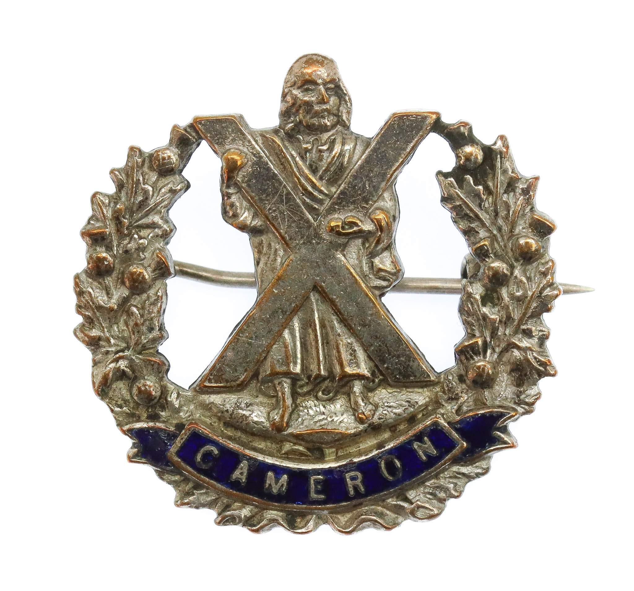 Queen's Own Cameron Highlanders Enamelled Sweetheart Brooch