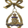 Royal Artillery Brass & Enamel Bow Suspension Sweetheart Brooch