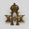 20th Hussars Collar Badge - King's Crown