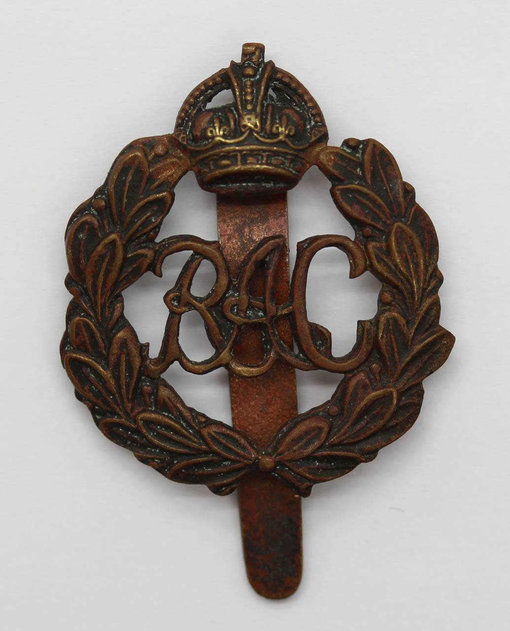Royal Armoured Corps (R.A.C.) Cap Badge - King's Crown (1st Pattern)