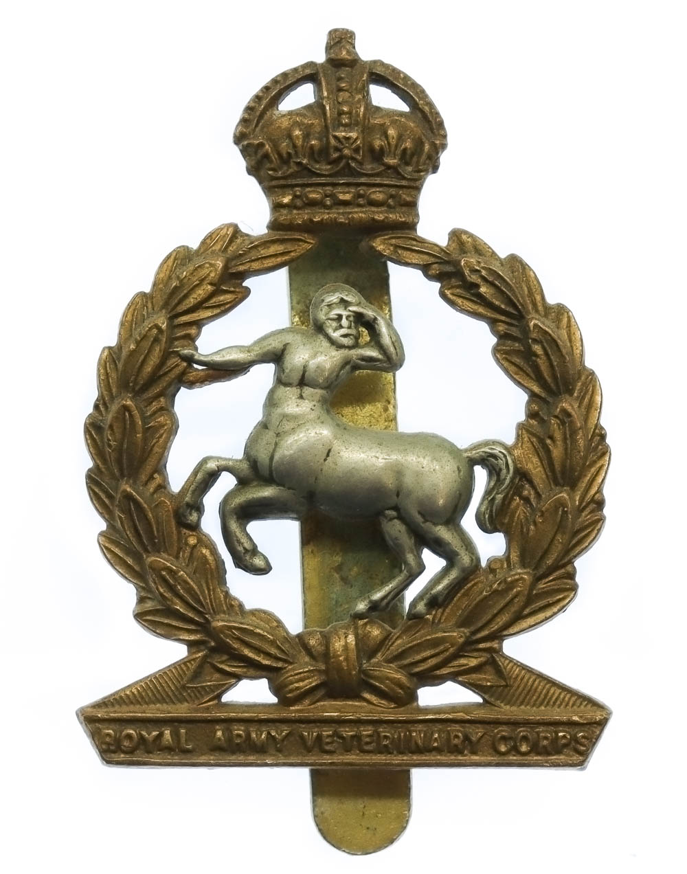 Royal Army Veterinary Corps (R.A.V.C.) Cap Badge - King's Crown
