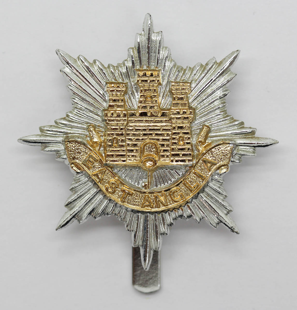 East Anglia Brigade Anodised (Staybrite) Cap Badge