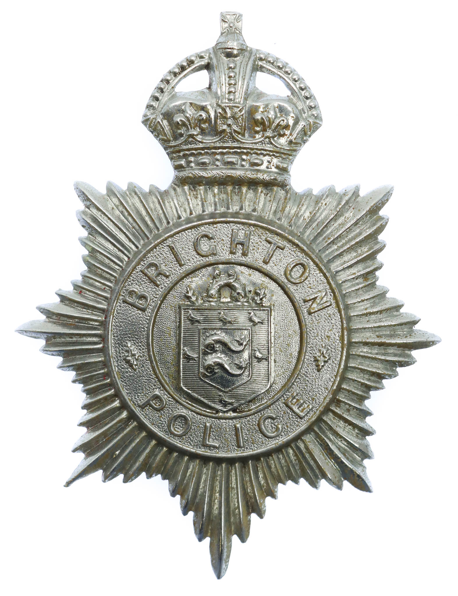 Brighton Borough Police Helmet Plate - King's Crown