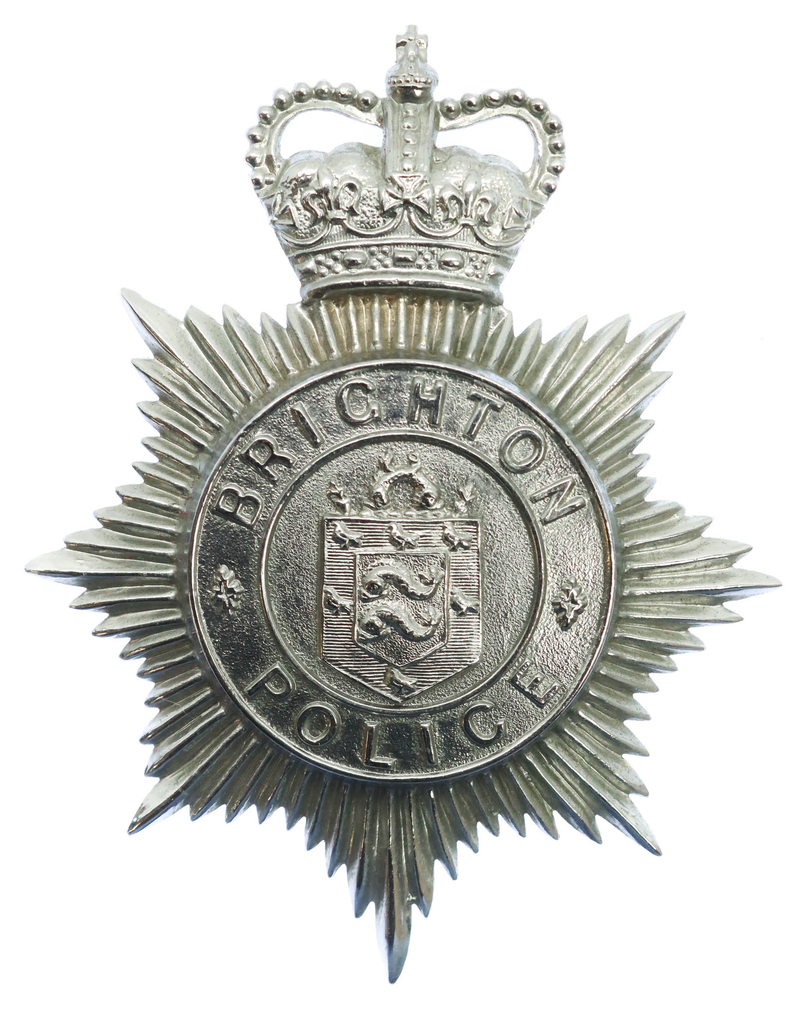 Brighton Borough Police Helmet Plate - Queen's Crown