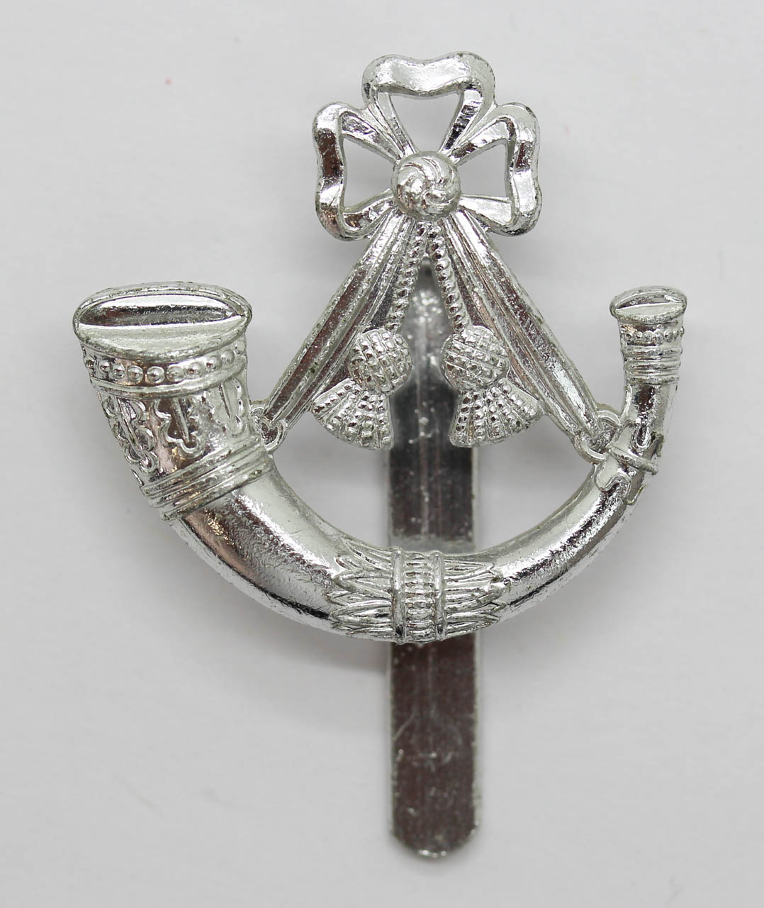 Light Infantry Anodised (Staybrite) Cap Badge